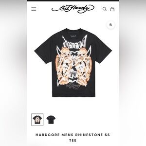 Ken Carson + Ed Hardy HARDCORE MENS RHINESTONE SS TEE - XXL - EHKC1100-2RS